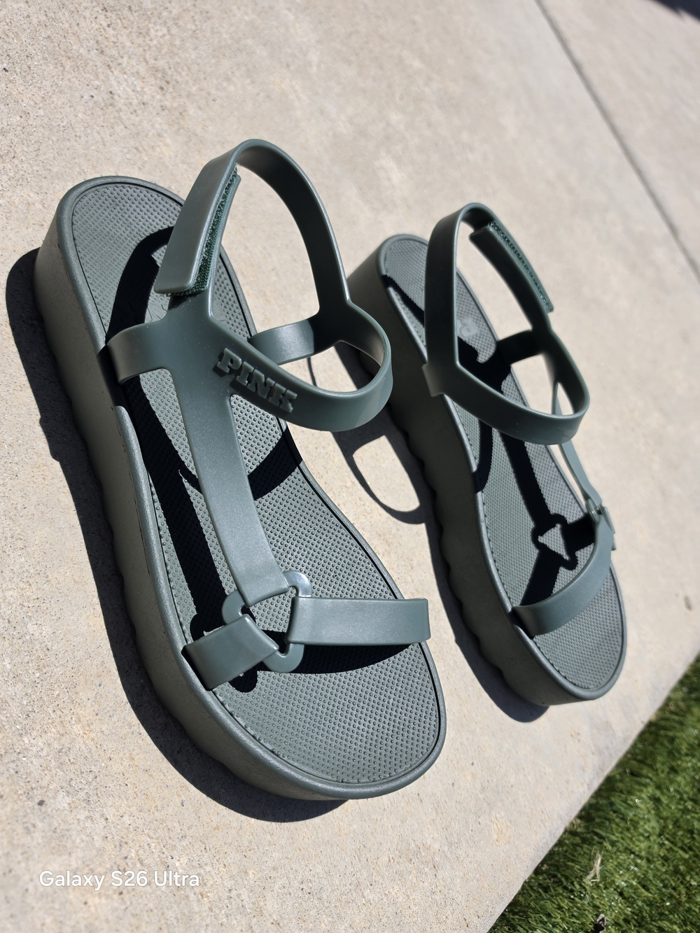 PINK Victoria's Secret Olive Green Strappy Sport Sandals